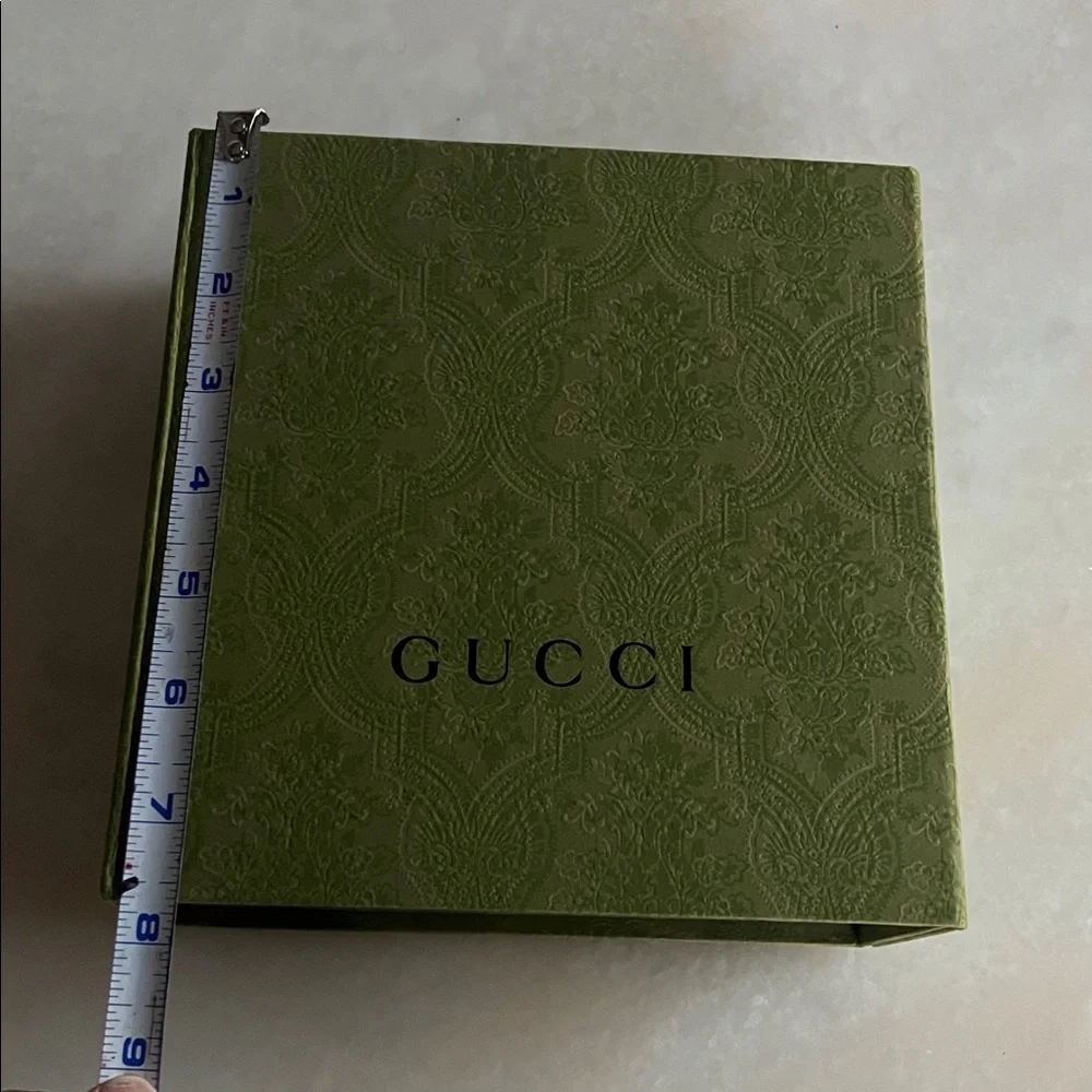 Gucci Olive Embossed DAMASK Gift Box OR STORAGE HOME DECOR